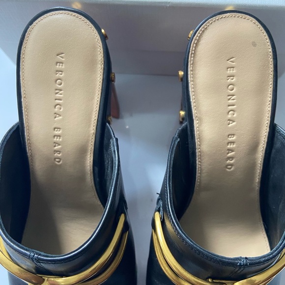 Veronica Beard Giles High Heel Studded Leather Clog size 8.5 - Picture 3 of 10